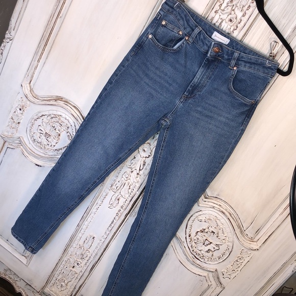 WAREHOUSE Brand Slim Straight High Waist Medium Wash Jeans Size 28 - Picture 3 of 10